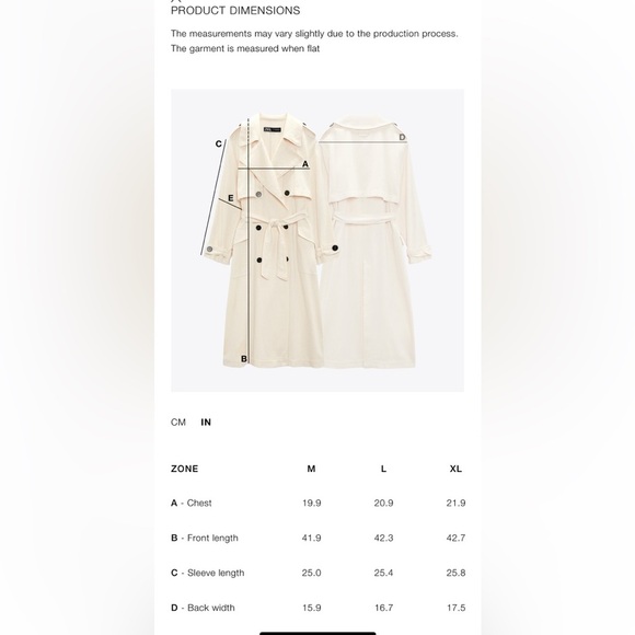 ZARA ZW Collection Water-Repellent burgundy Trench Coat – Size Medium - Picture 14 of 14